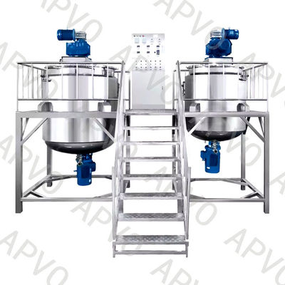 購入 3000L カスタマイズされた洗碗液体ミキサー機 2つのタンクで底ホモゲナイザー online manufacture