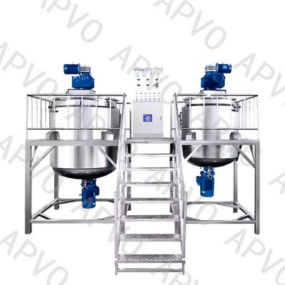 Máy sản xuất chất lỏng homogenizer chất tẩy rửa tùy chỉnh với hai nồi 1000L