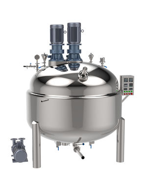 Máquina de mistura de líquidos controlada por PLC com cabeça homogeneizante e tanque de inclinação