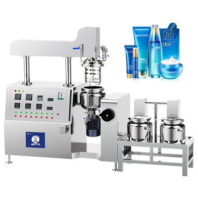 Homogeneous Emulsifier Cosmetic Freckle Cream PLC Mixing Tank Stainless Steel Vacuum Mixer