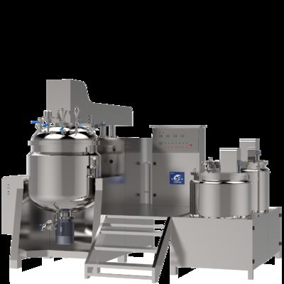 Hydraulic Lifting Vacuum Emulsifying Mixer Homogenizer Machine High Shear Mixer with Heating Function