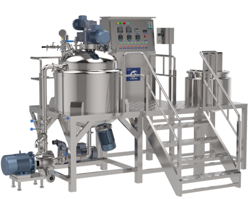 Stainless Steel Mixer Tank Cosmetic Machine Production Line Vacuum Homogeneous Emulsifying Machine