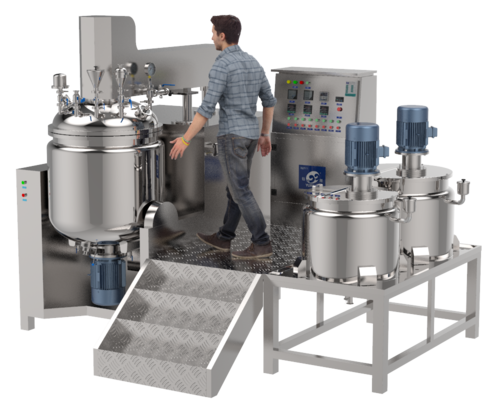 Made In China Fully Automatic Customizable Three Layer Jacketed Heating And Cooling Industrial Vacuum Homogenizer