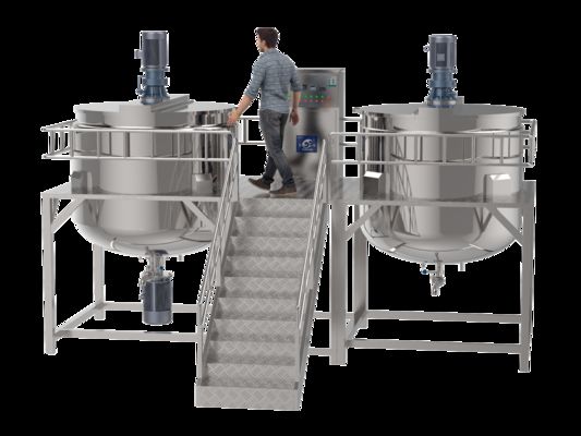 Toothpaste Production Line Vacuum Emulsifying Mixing Shampoo Mixer Cream Making Machine With Heating and Cooling System