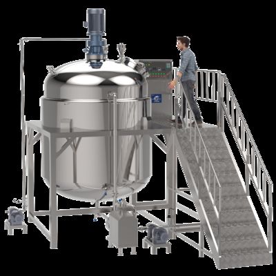 300L 500L 1000L 2000L Liquid Stainless Steel SS Heating Mixing tank with Agitator for Cosmetic Chemical Food