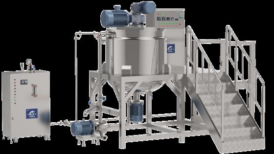 Hydraulic Lift Toothpaste Making Jar Cream Mixing Agitador Body Lotion Homogenizer Mixer Vacuum Cosmetic Emulsifying Machine